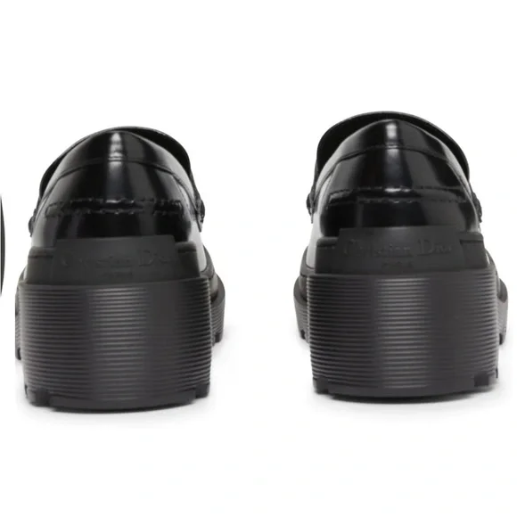 Authentic Christian Dior Code Black Leather Loafer Size 38 - Picture 5 of 14